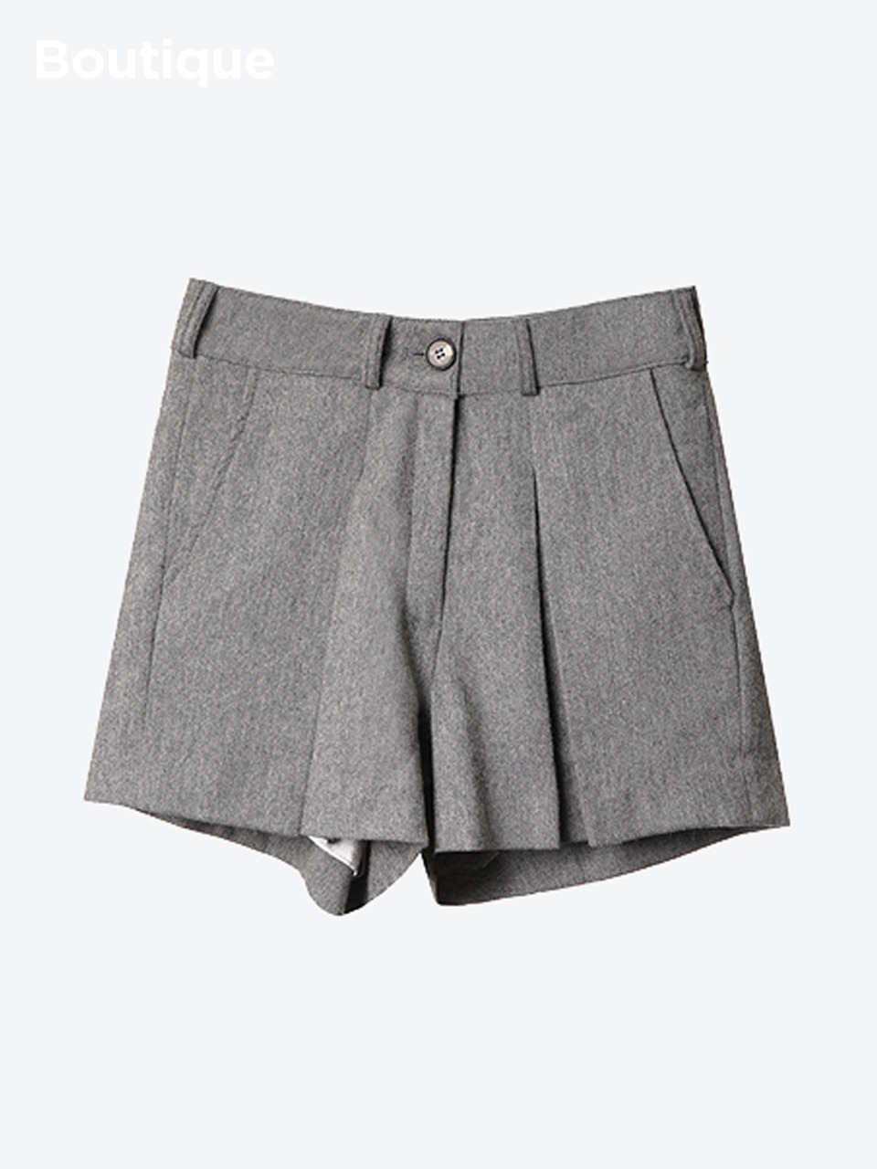 Inverted Box Pleats Shorts (grey)